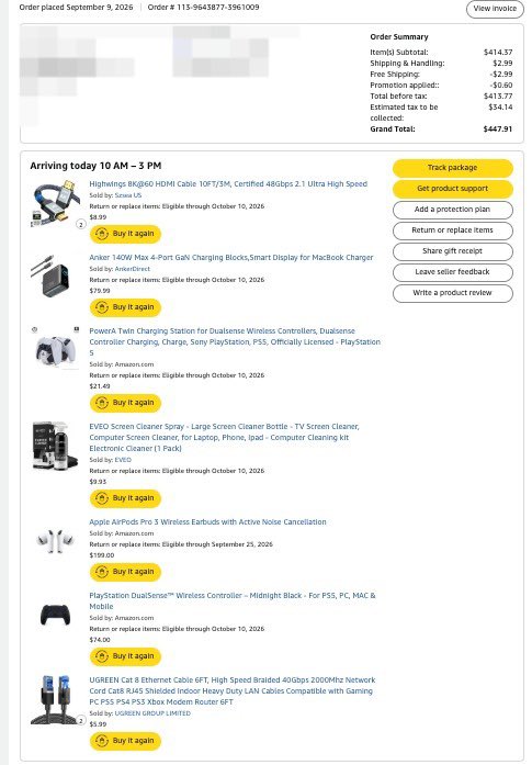 dbayexquisite's tweet photo. Order from Amazon, Apple, eBay or any other US store through @dbayexquisite and we’ll ship it to your doorstep in Nigeria.

Here’s a Customer’s Amazon Order For:

Highwings EK@60 HDMI Cable | Anker 140W MacBook Charger | Apple AirPods Pro 3 | EVEO Screen Cleaner Spray | UGREEN Cat 8 Ethernet Cable | PlayStation Dualsense Wireless Controller | PowerA Twin Charging Station for Dualsense Wireless Controllers.

Total Price: N667,386
