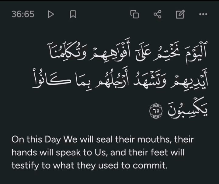 Wemuslum's tweet photo. Our body would testify against us on The Day of Judgment (Resurrection). https://t.co/RtJtr8QTVX