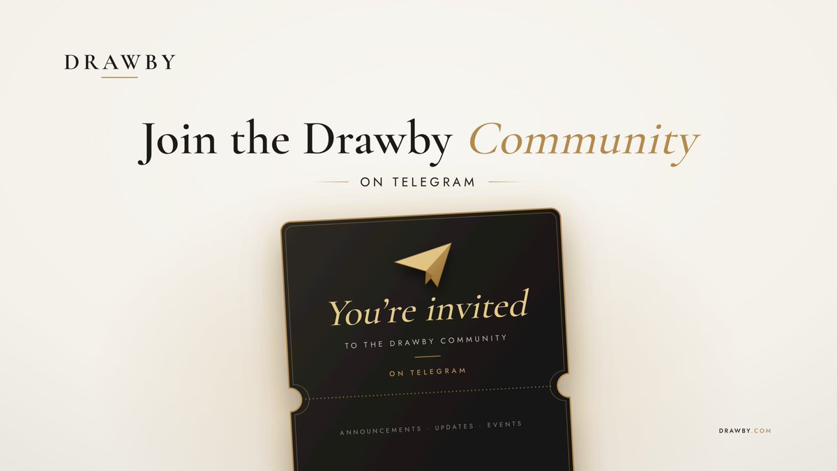 Drawbyofficial's tweet photo. DON'T MISS ANY ANNOUNCEMENT ✈️

Join the Drawby Telegram for the latest updates, new competition alerts and community events, all posted there first.

Join here https://t.co/TOyetzP98q https://t.co/K9oFiOHnNK