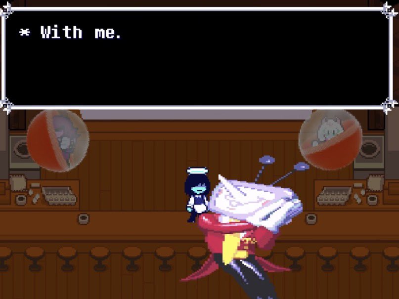 jeviltenna's tweet photo. why did Tenna let Kris out of their gacha ball but not Ralsei or Susie 😭😭😭 https://t.co/X8rL81O5aM