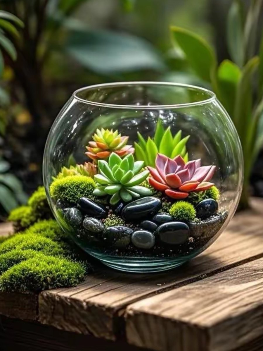 MattBenchofv1's tweet photo. Turning an old glass jar into a cute indoor succulent planter! No fancy tools needed, just a bit of creativity and your favorite small plants https://t.co/9nvTg1UDYR