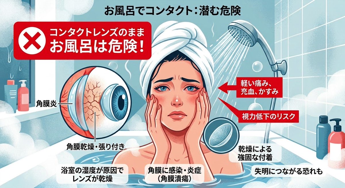 nanatea_7's tweet photo. コンタクトしたままお風呂入ってる人居たら辞めような😉

張り付いてアブナイゾ👀 https://t.co/V7ZO7UMx55