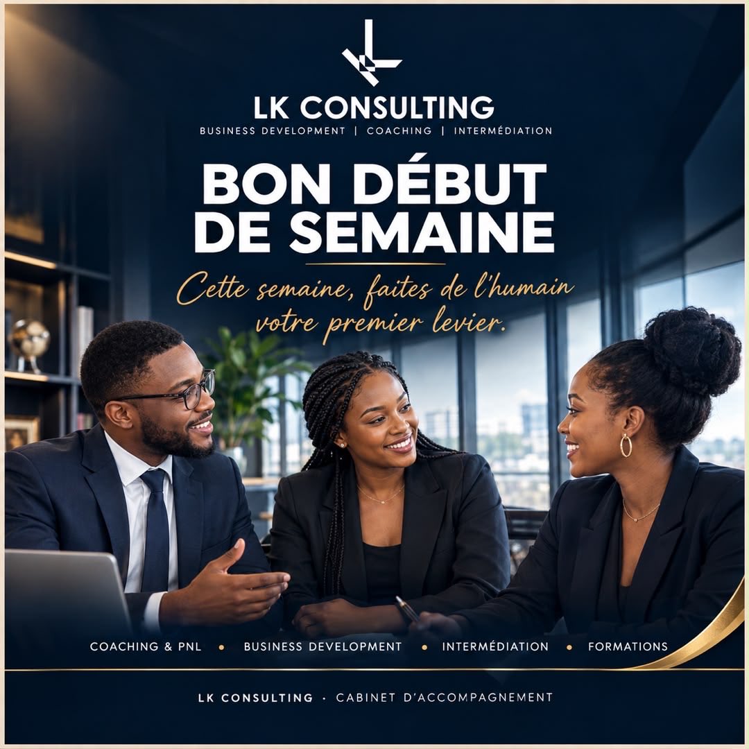 LKConsultingCmr's tweet photo. Bon début de semaine. 

Cette semaine, faites de l'humain votre premier levier.

#Leadership https://t.co/Dhp54rZq6M