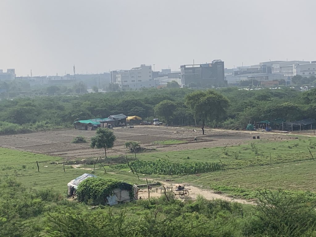 sachin0505's tweet photo. @noida_authority  hello @CeoNoida this is empty green area next to Elite golf greens society, sec 79 , this area has been illegally enchrcohed by illegal 
Migrants ,look at the huts now they r 5-6 . It started with one hut @dmgbnagar https://t.co/j5LGovl68L