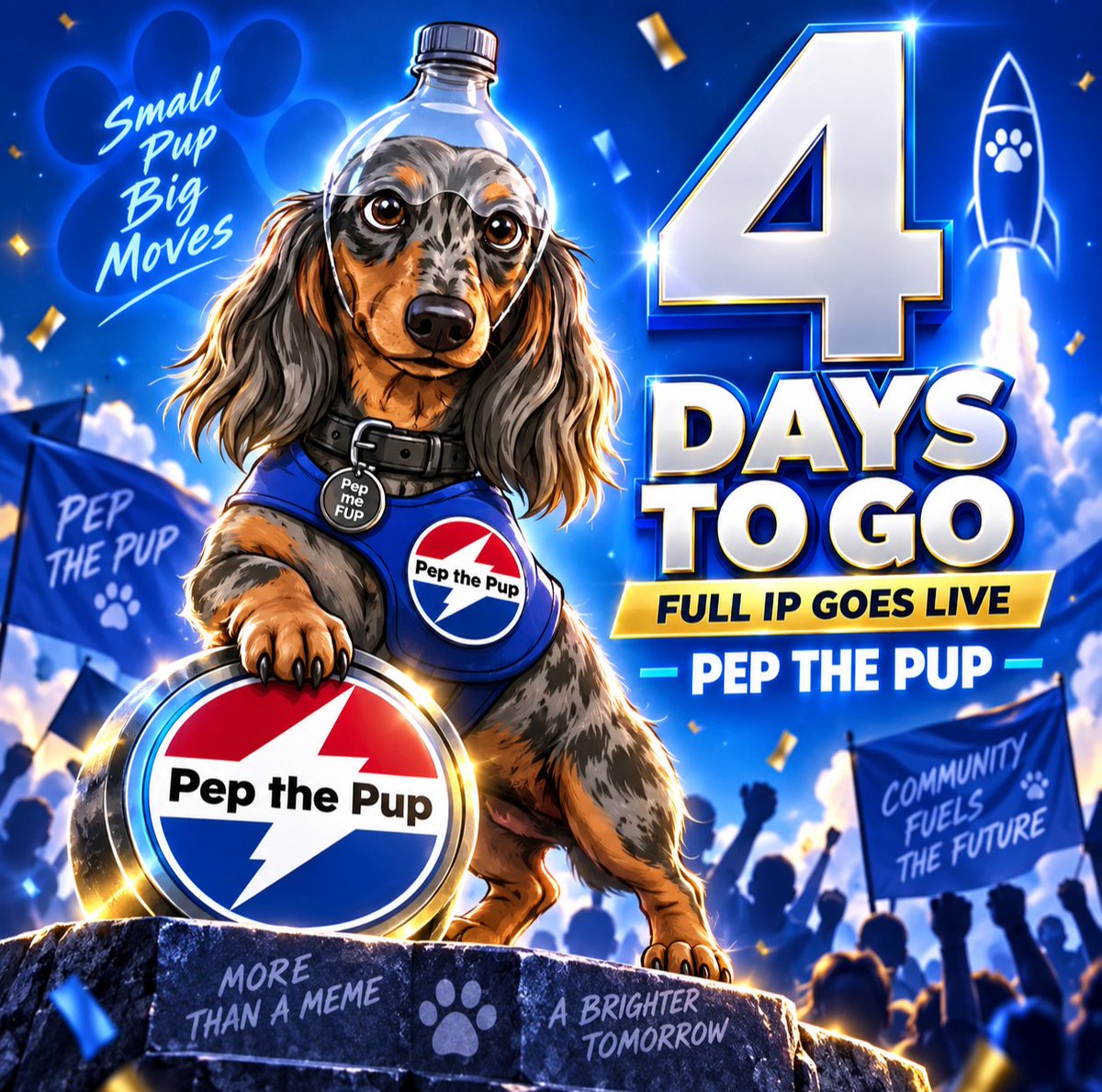 pepthepupdog's tweet photo. 4 DAYS. 🐾🔥

PEP is getting closer to becoming more than just a meme.

In just 4 days, the next major milestone for Pep the Pup™ arrives as the trademark process reaches its expected registration stage if no opposition intervenes.
From meme → IP → brand → merch. 🌎

$PEP is building for the long game.

4️⃣ DAYS TO GO. 🚀