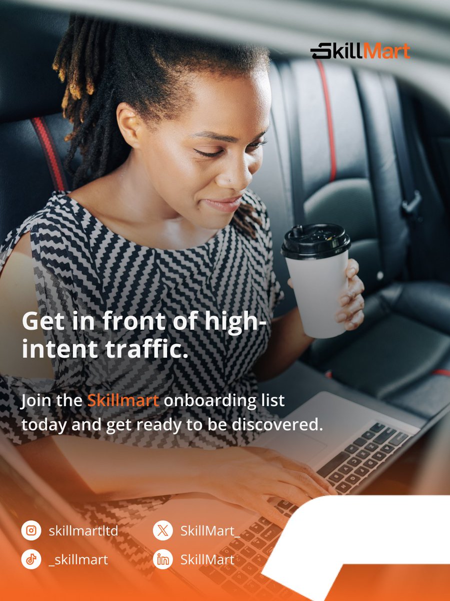 Skillmart_'s tweet photo. Stop competing with dance trends just to sell your professional services.
Skillmart connects intent-focused buyers with verified experts in one clear marketplace, helping you.

Get early access: https://t.co/l3Mjbs0OdO

#SkillmartNG #TrustedMarketplace #HireInNigeria #Onboarding https://t.co/YNwmtROBTC