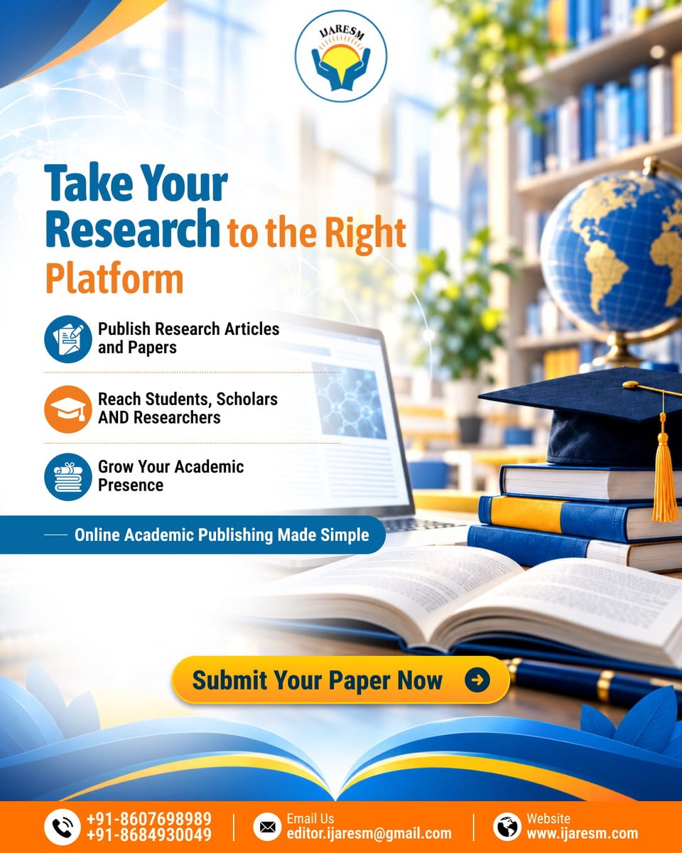 IJARESMJournal's tweet photo. 📚 Take Your Research to the Right Platform!

Publish your research articles and papers with IJARESM and reach students, scholars, and researchers. 

📩 Submit Your Paper Now
🌐 https://t.co/TAYaLmz17z

#IJARESM #ResearchPublication #ResearchPaper #AcademicPublishing #students https://t.co/iwWYirdugN
