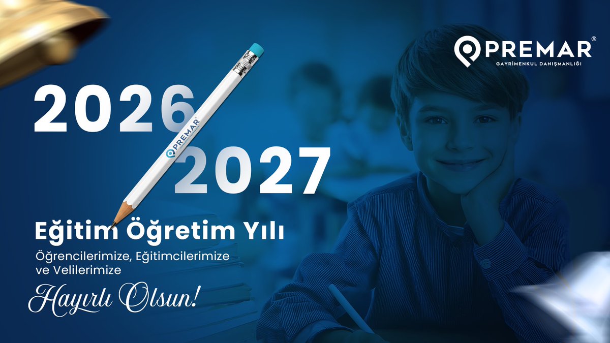 PremarTurkiye's tweet photo. Yeni eğitim öğretim yılının; öğrencilerimize, öğretmenlerimize ve velilerimize başarı, mutluluk ve güzel başlangıçlar getirmesini dileriz. 📚✨

2026–2027 Eğitim Öğretim Yılı hayırlı olsun! 💙

#premartürkiye https://t.co/ltoX0Qu9Ux