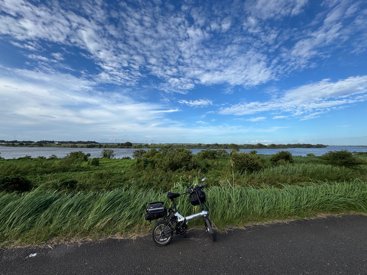 gouryell's tweet photo. 利根川まで北上してターンエンド！
疲れた😵‍💫
チャリ折り畳んで電車で帰宅しよ😪 https://t.co/T6WAy9903B