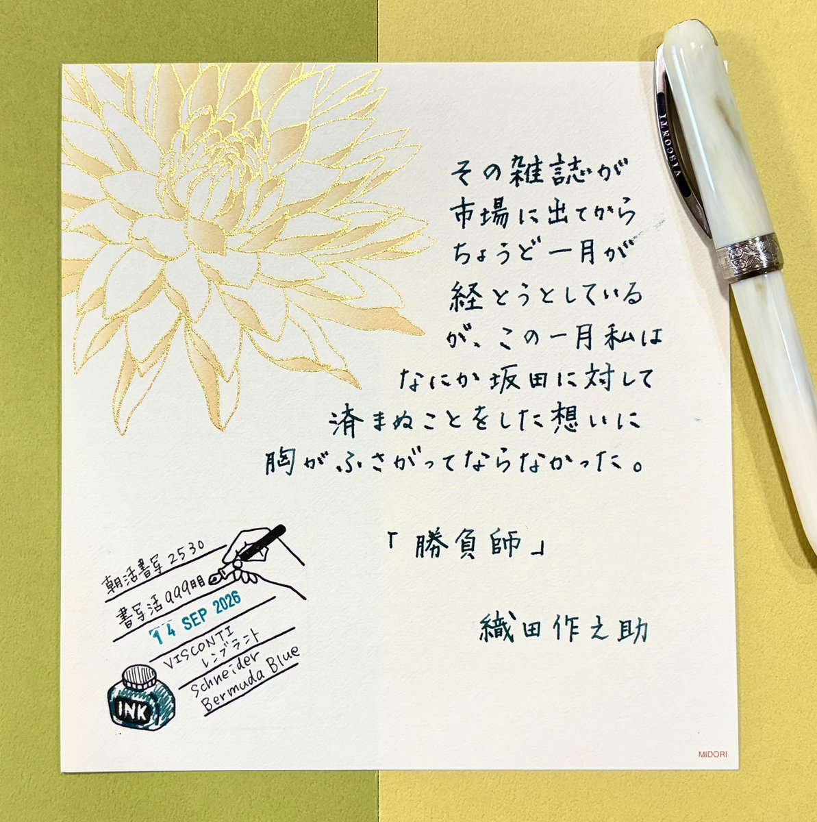 66hydrangea66's tweet photo. 今日は友人と前から行きたかったお店でランチ🍽️
森の中にいるような雰囲気で素敵でした🌿
#朝活書写_2530
#書写活999日目
#VISCONTI レンブラント
#Schneider Bermuda Blue https://t.co/uwvM4xsA22