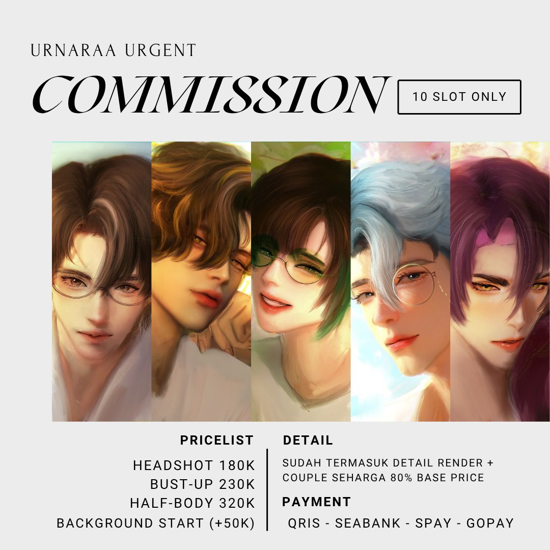 urnaara's tweet photo. ❗URGENT COMMISSION❗
[RT + Likes 💗 are very appreciated]

Halo aku open urgent commission 10 slot only ya!!, untuk bantu cover biaya kuliah ku

Let me know if you're interested
(More Portofolio on my post)
#commission #commisionsopen https://t.co/cCK3b5CiZs