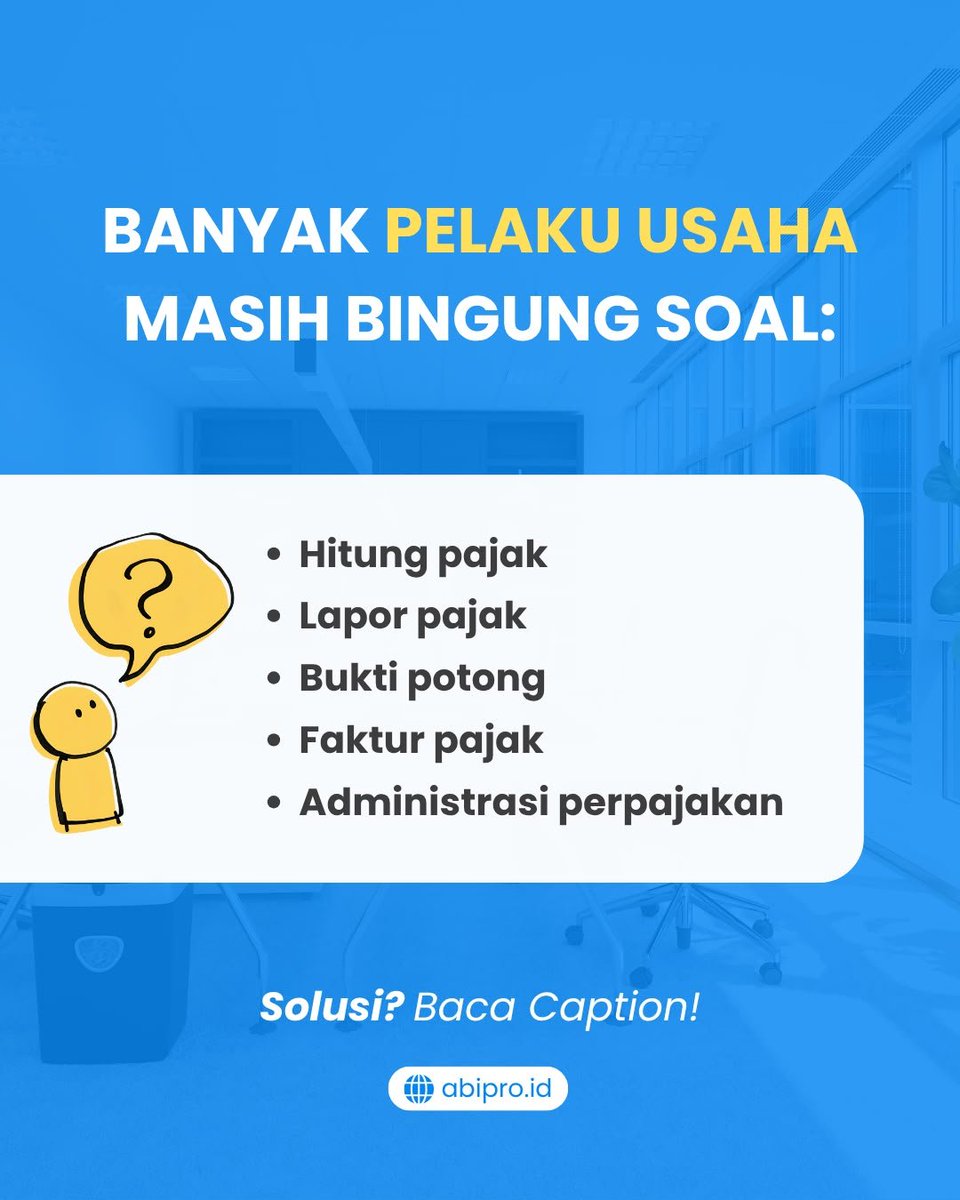 Abipro_software's tweet photo. Butuh bantuan akuntansi &amp; perpajakan? 👉 Konsultasikan dengan AbiPro sekarang!

Dengan AbiPro Software Akuntansi &amp; Jasa Perpajakan, kamu bisa lebih mudah mengelola keuangan bisnis sekaligus mendapatkan bantuan untuk kebutuhan perpajakan. 📊💼 https://t.co/sIO0PZizg4