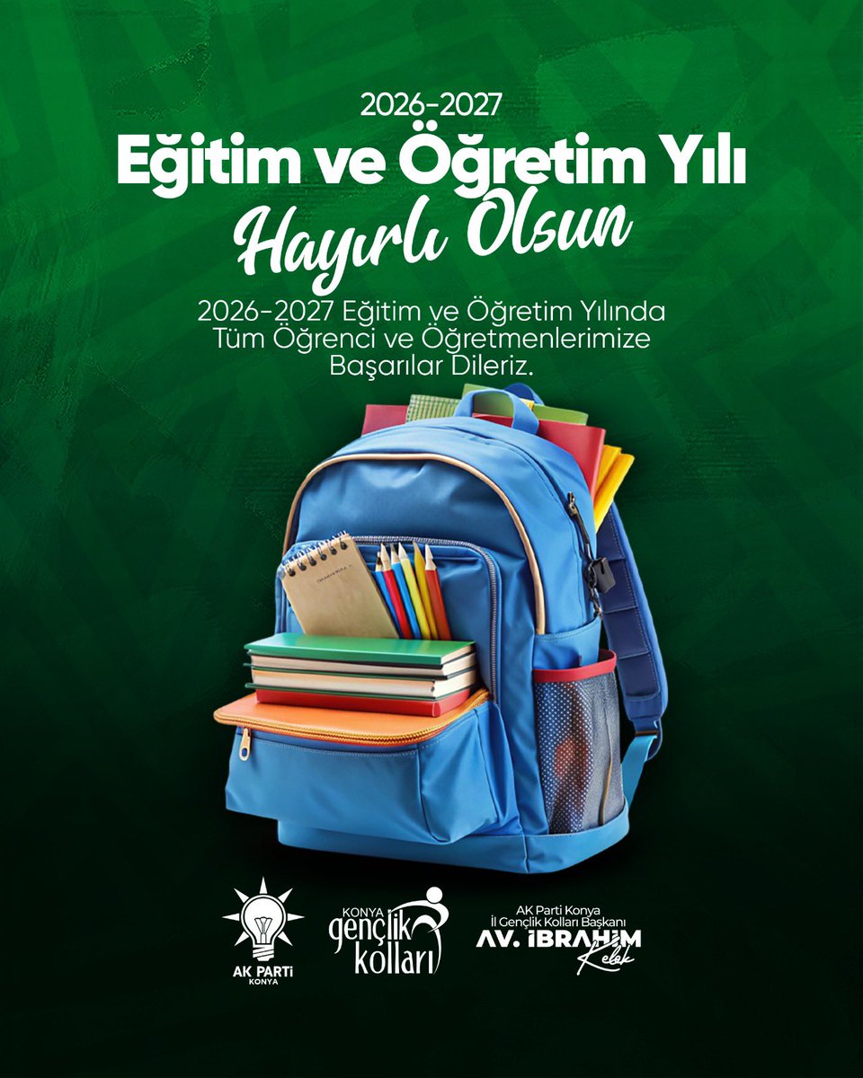 akgenclikkonya_'s tweet photo. 2026-2027 Eğitim ve Öğretim Yılı’nın; geleceğimizin teminatı öğrencilerimize, büyük bir özveriyle görev yapan öğretmenlerimize ve kıymetli ailelerimize hayırlı olmasını diliyor, tüm öğrencilerimize başarılarla dolu bir yıl temenni ediyoruz.

Yeni eğitim ve öğretim yılı hayırlı olsun.