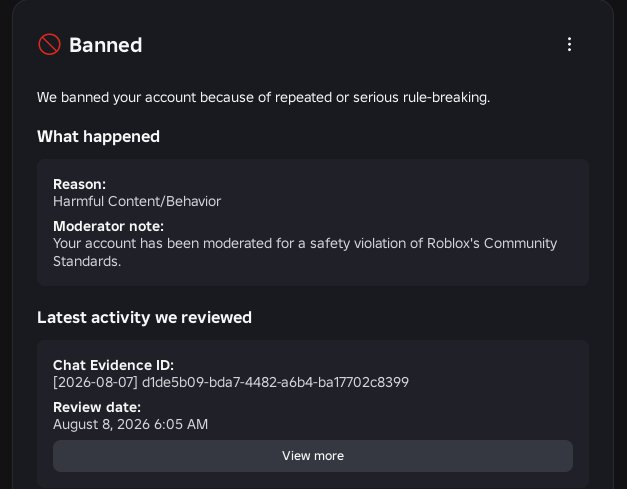 luvrlayy's tweet photo. @sentrygone its been 37 days for m. i don't even use the chat and only talk to my trusted friends, and the last thing i did before the ban was buy a gamepass 😭

 my username is lavlayy ❤️‍🩹
https://t.co/QNjPI8QgwS https://t.co/hoSMfbMjKD