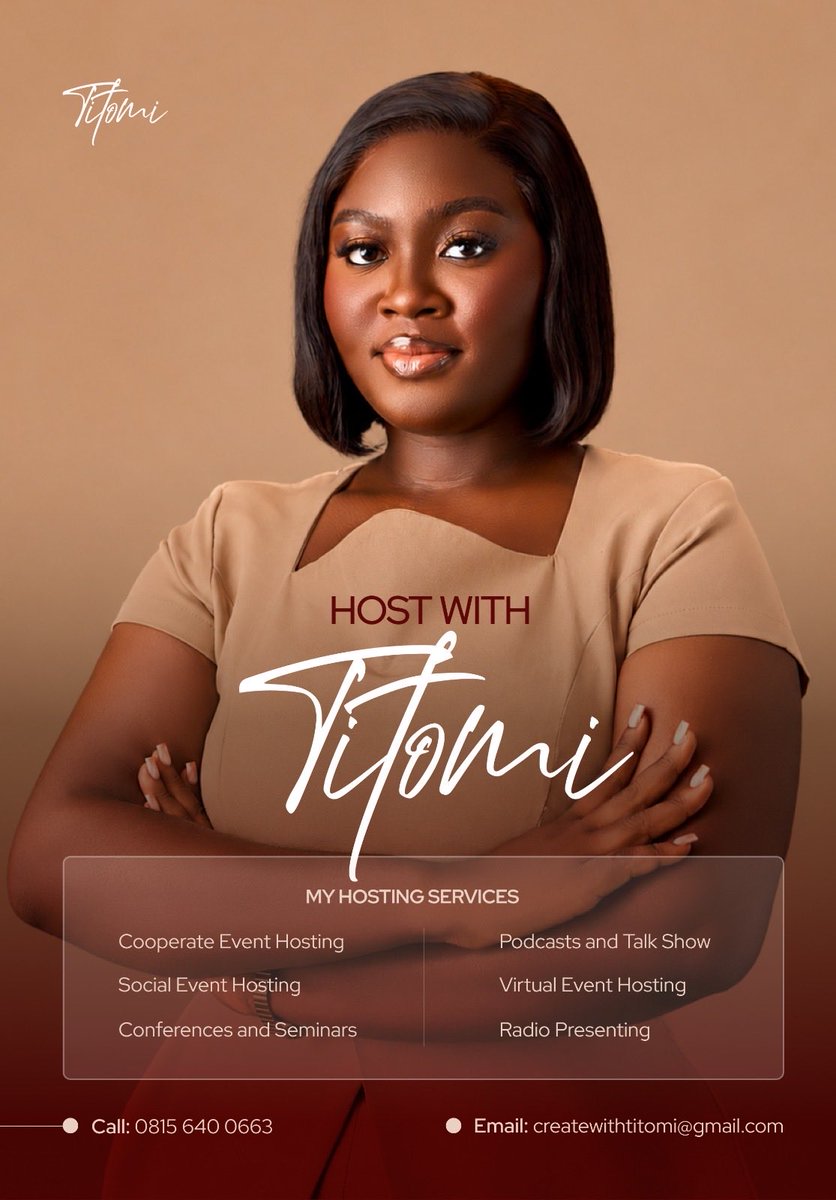 Bolubillionsz's tweet photo. You Bring the Event. I’ll Bring the Experience. 🎤

From the very first welcome to the final moment, I’m here to keep the room engaged, the programme flowing, and the experience memorable.
Let’s make your event one to remember.

~HostwithTitomi https://t.co/YPBORhjf5r