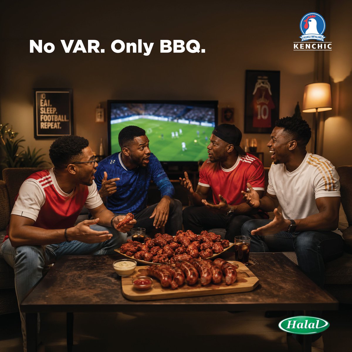 KenchicKenya's tweet photo. The banter gets louder.
The score changes.
Allegiances are questioned. 📷
The match can go either way, but one result is guaranteed: #Kenchic will disappear before full-time.
Call your nearest #KenchicMtaani uweke order in advance juu nobody wants to miss the winning goal making last minute missions.
#KukuMfalme