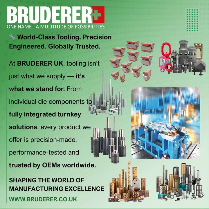 BrudererUK's tweet photo. 🔧 World-class tooling, precision engineered. From die components to full turnkey solutions—built to VDI, NAAMS, AFNOR &amp; JIS standards, backed by ISO 9001
Oilless guide elements. Cam units. Gas springs. Concept to commissioning
Trusted worldwide
#BRUDERERUK #PressTooling #ukmfg https://t.co/VdQor140MW