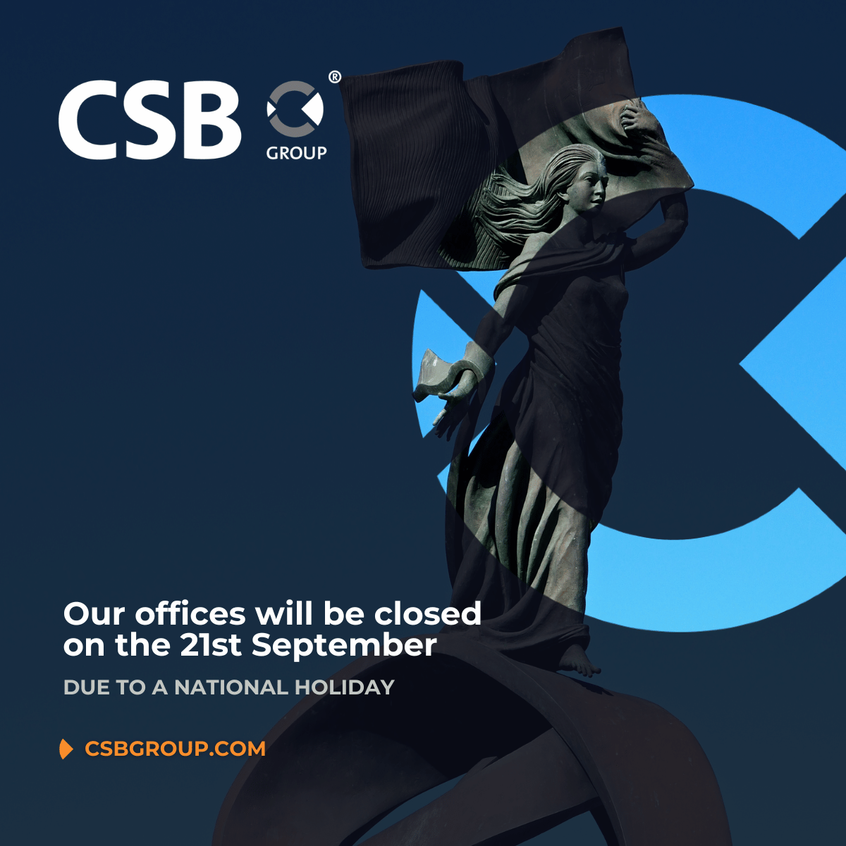 CSBGroup's tweet photo. Please note that Monday, 21st September is a national holiday in Malta, and our offices will be closed for the day. We will be back in the office on Tuesday, 22nd September.

Independence Day commemorates the historic moment when Malta gained independence from Britain. https://t.co/fqPR9outcf