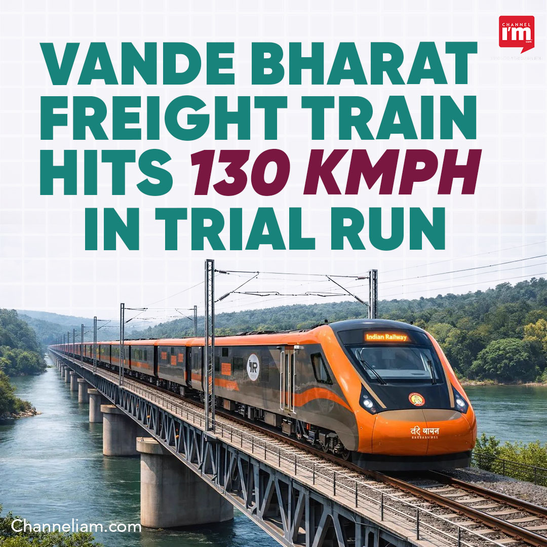 Channeliam's tweet photo. India’s first Vande Bharat Freight train reaches 130 kmph in trials, paving the way for faster cargo transport.
𝒇𝒐𝒓 𝒎𝒐𝒓𝒆 𝒅𝒆𝒕𝒂𝒊𝒍𝒔
https://t.co/obAGG3Vakc
#VandeBharat #VandeBharatFreight #FreightEMU #IndianRailways #RDSO #WesternRailway #ICF https://t.co/zxNHeu5YHi