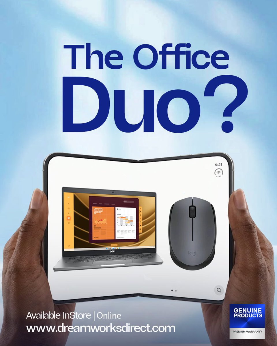 Dreamworksnig's tweet photo. The Duo Check 💙

Which one are you picking? 👀

💻 Office Duo — Dell + Logitech
🎥 Creator’s Duo — DJI Mic + Gimbal
🏋🏽 Fitfam Duo — Blender + JBL Tune 770NC

Shop InStore or Online. 🛒 https://t.co/50ayrJ9ZCy