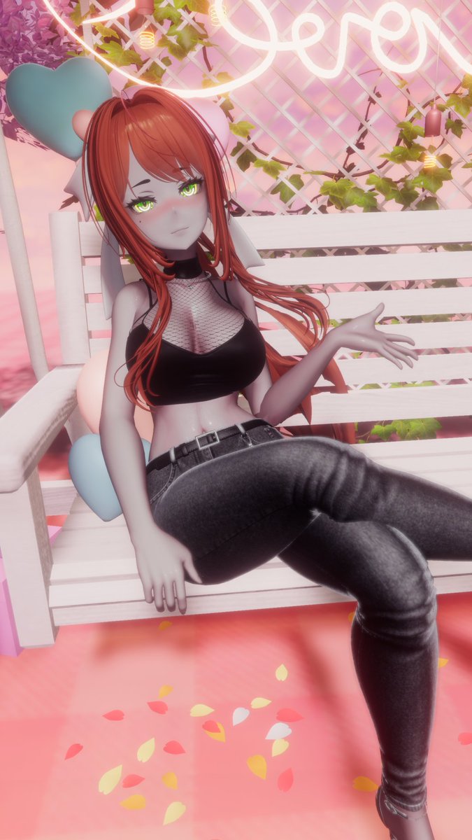 angelic_angie_'s tweet photo. "Come on, sit down~ I don't bite~ Ahaha~"

#VRCPhotography #DDLC #Monika https://t.co/yLyEfvfrkD
