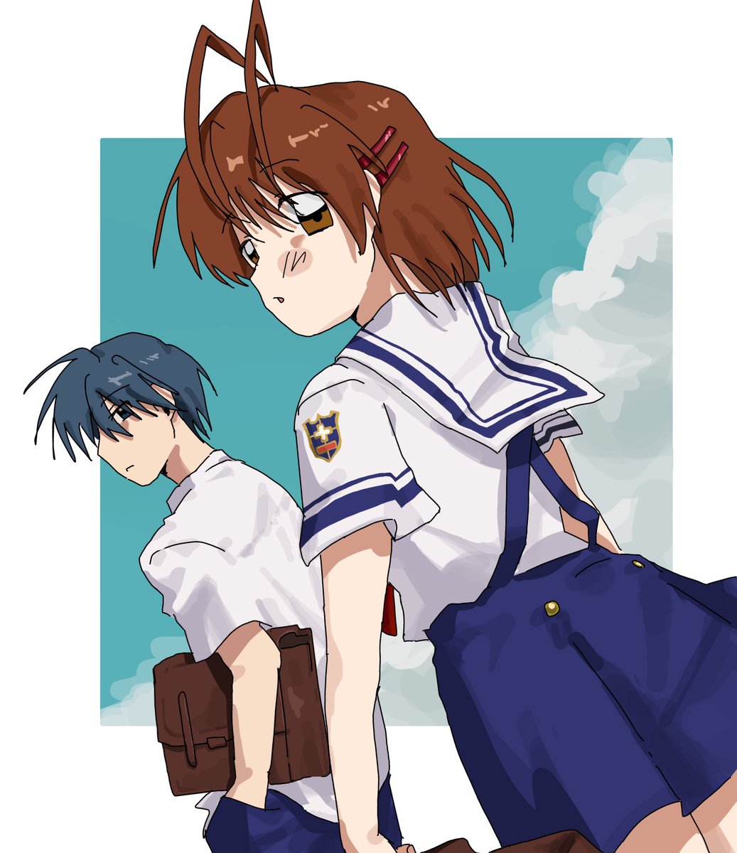 taro0107u's tweet photo. 夏が終わる前に夏服��描きたかった
#CLANNAD https://t.co/EpX8mnoH30