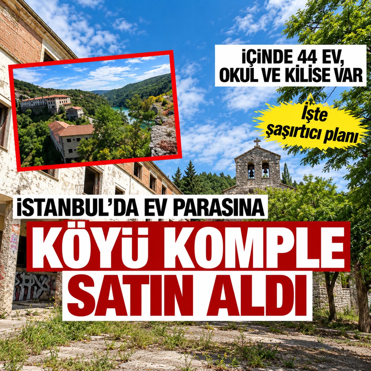 Haber7's tweet photo. İstanbul'da ev parasına köy sahibi oldu! İçinde 44 ev, okul ve kilise var...

https://t.co/xRlMxdHuG7 https://t.co/ADvAIIT13r