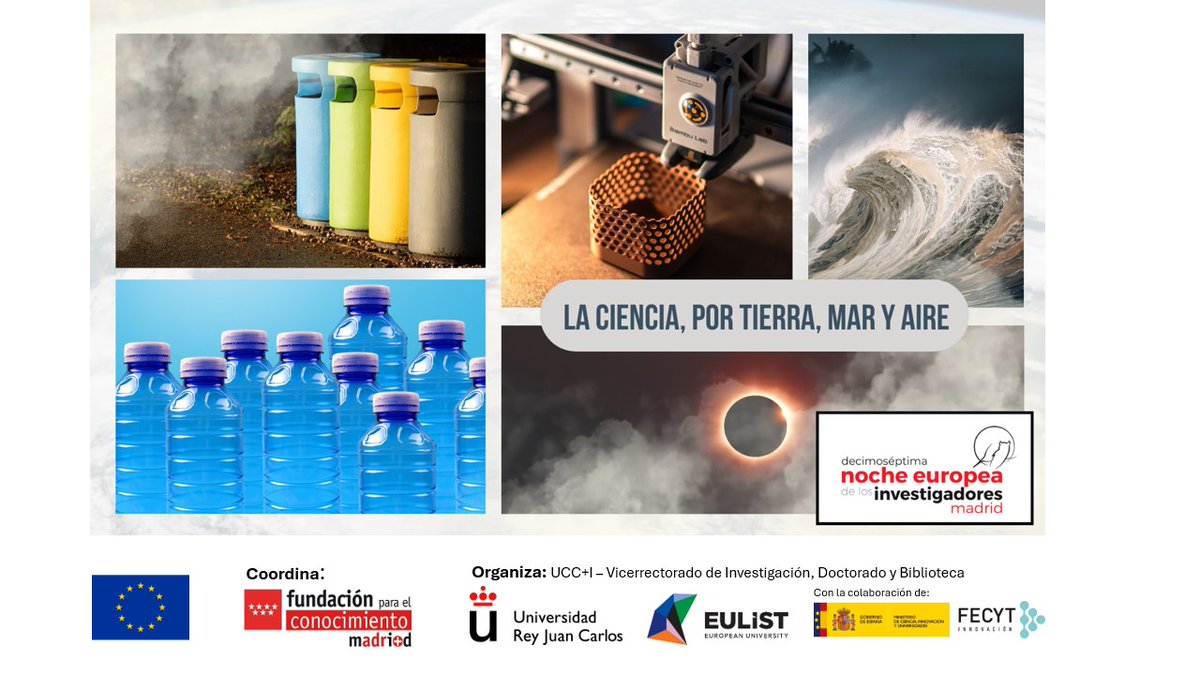 URJCcientifica's tweet photo. 📢 Ya están abiertas las inscripciones para la #NocheEuropeaDeLosInvestigadores

🌍🔬 La @urjc te invita a descubrir cómo la investigación contribuye a afrontar los retos ambientales de nuestro planeta.

📅 Reserva tu plaza: 👉 https://t.co/3GVZ1GjO2W https://t.co/O3dUVJByFv