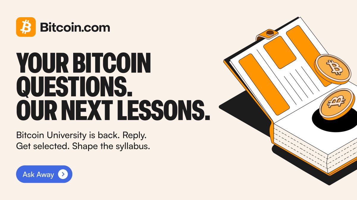 BitcoinCom's tweet photo. New semester, new Bitcoin knowledge. 

Class is officially in session — over the next 4 weeks we're teaching, testing, and building our Fall video lineup based entirely on what YOU want to learn #BitcoinU https://t.co/OqWBlxsrD0