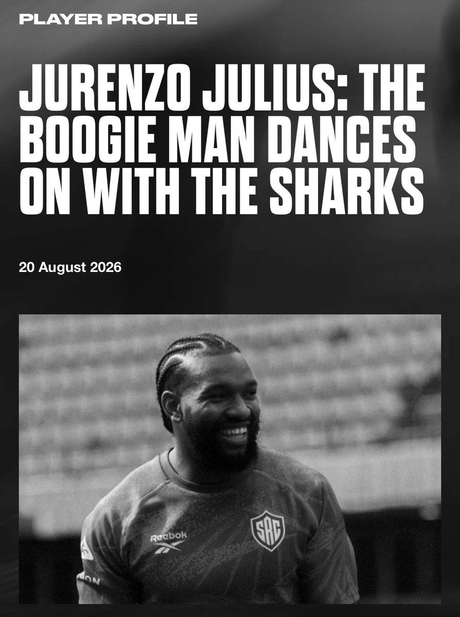 SharksRugby's tweet photo. “There is substance behind the swagger, too. Jurenzo Julius has already stepped into the South Africa 'A' environment in 2026, another marker of a journey that is increasingly pointing towards the international stage. The door is open.
And at 22, Julius is standing on the other side of it.”

Read more: https://t.co/qiEbVTU0ca

#SharksRugbyClub #BlackWhiteForever #JurenzoJulius