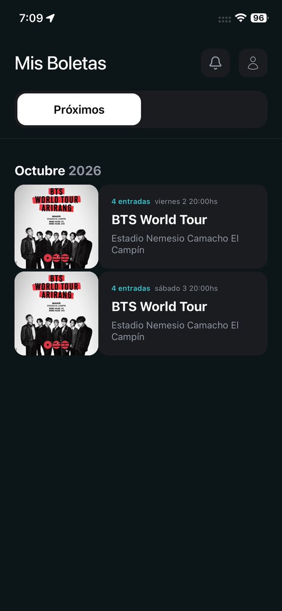 sergiob176's tweet photo. Hello everyone, we're selling our tickets for BTS's concerts in Colombia on October 2 and 3. We have to attend a wedding. Please send me a direct message if you're interested #BTS_ARİRANG #bts 
#BTS_WORLDTOUR_ARRIANG
#BTS_WORLDTOUR_ARIRANG_BOGOTA https://t.co/XVFBB4BJWo