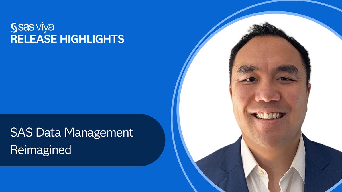 akasht810's tweet photo. Discover what’s new in SAS Viya’s June and July 2026 releases, from reimagined data management to faster Python scoring, smarter decisioning, and improved ML performance.👩‍💻Watch the latest release highlights! ⤵️
#SASAdvocacyProgram #SASAnalyticsExplor https://t.co/3GpZisZbmZ https://t.co/Dn1cDOMV3j