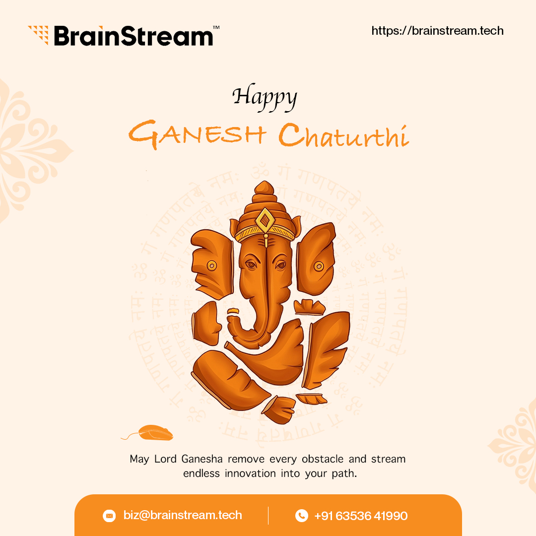 BrainStreamTech's tweet photo. 🐘 Happy Ganesh Chaturthi!

May Lord Ganesha bless us with wisdom, innovation, and success while removing every obstacle in our path.

✨ New beginnings. Smarter ideas. Greater possibilities.

🙏 Ganpati Bappa Morya!

#GaneshChaturthi #GanpatiBappaMorya #Innovation #NewBeginnings https://t.co/cJZP6CYVHJ
