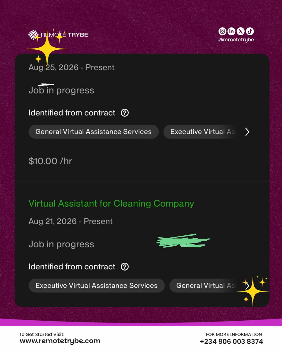 remotetrybe's tweet photo. Use this review to start your week.
Another international job secured 💃,
In fact, two jobs at once, starting at $10/hr
Going from having no idea how to work remotely to landing jobs and earning in dollars.
Get 15% discount https://t.co/sUrMvUxXd8
#HappyNewWeek
#Rashford
#Amen https://t.co/1PzDrHRYsg