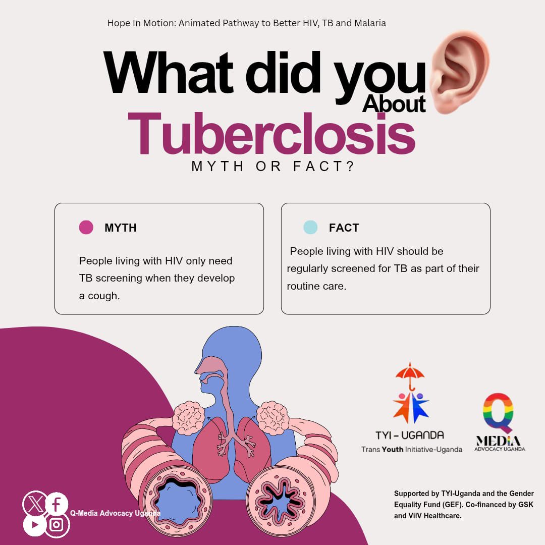 QMediaAdvocacy's tweet photo. Early screening can support early detection and treatment. Let’s promote accurate information, reduce stigma, and ensure everyone including TGD communities can access respectful, inclusive, and confidential healthcare
#HopeInMotion #KnowTheFacts #TYIUganda #GenderEqualityFund https://t.co/BJHUsWCJri