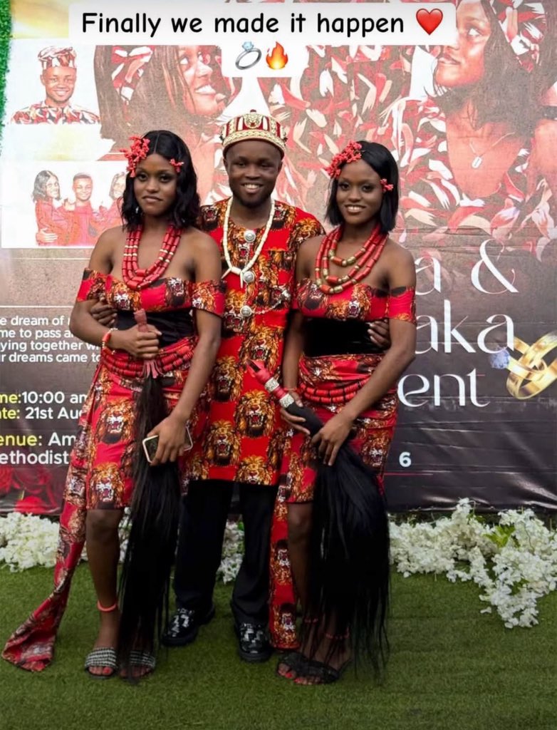Uhunomas7's tweet photo. Bro looked at polygamy and said, “Why not make it twins?” https://t.co/UYAA2D1BM7