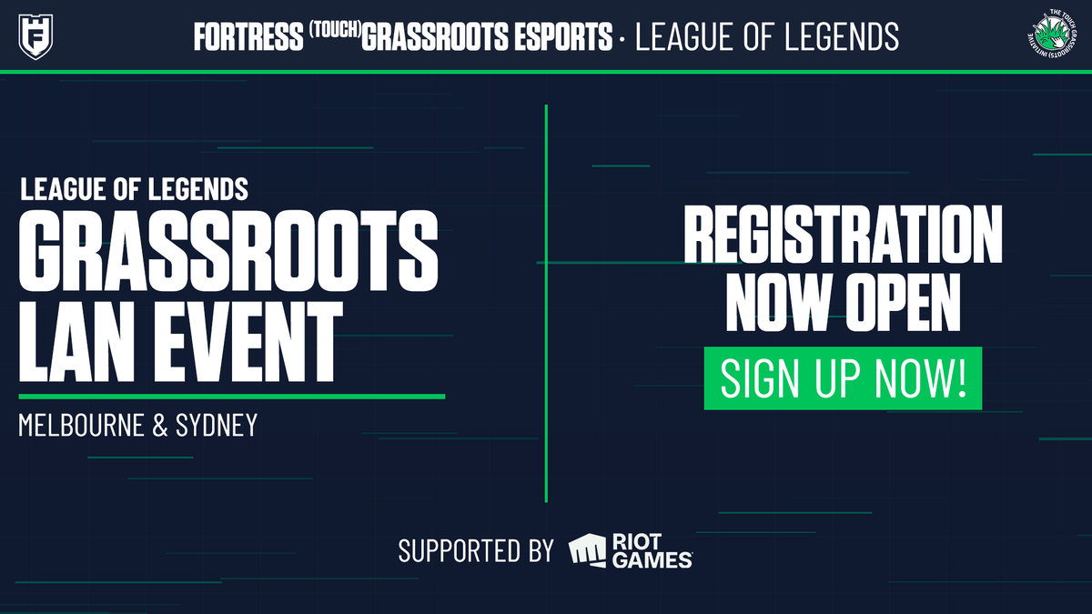 fortressprod's tweet photo. It's League of Legends time for Fortress (touch)Grassroots!

Two cities, two LANs, two different dates...

🔹 Saturday Oct 10th for @FortressSydney
🔹 Saturday Oct 17th for @FortressMelb 

Prove you're the best on the Rift, sign up now!

🔽INFO BELOW🔽 https://t.co/NDzBVcYJbC