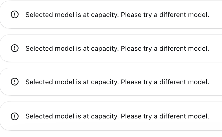 schift_official's tweet photo. @thsottiaux Being every model is at capacity? https://t.co/OuEUT91QHi