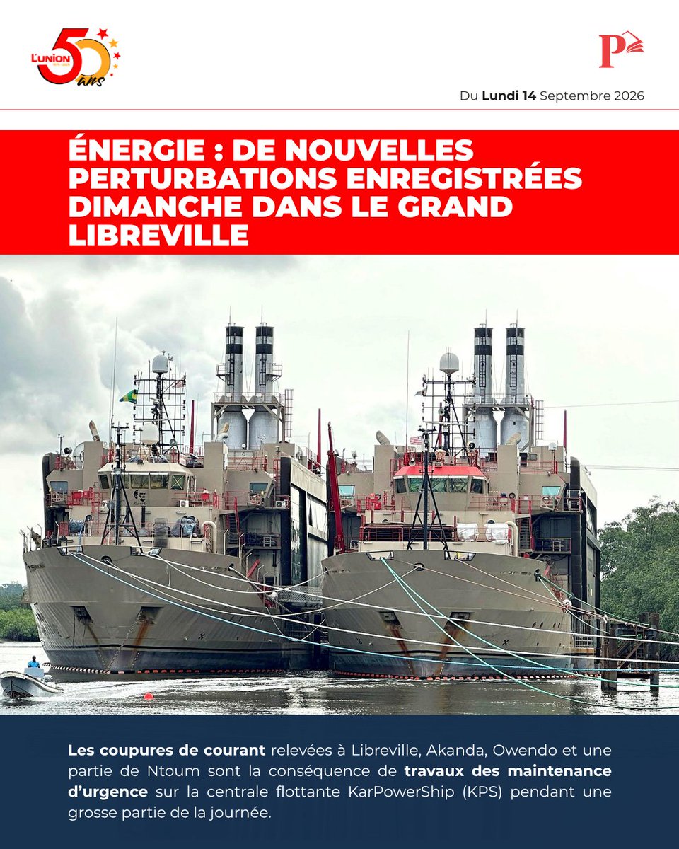 Sodipresse's tweet photo. #𝗘𝗰𝗼𝗻𝗼𝗺𝗶𝗲 - Énergie : de nouvelles perturbations enregistrées dimanche dans le Grand Libreville 

📌 Extrait de @L'Union - Sonapresse 

Acheter → https://t.co/G1kLWxCUXa

𝑉𝑜𝑡𝑟𝑒 𝑑𝑖𝑠𝑡𝑟𝑖𝑏𝑢𝑡𝑒𝑢𝑟 𝑑𝑒 𝑝𝑟𝑒𝑠𝑠𝑒

#KiosqueSodipresse #SodipresseGA #LunionGA https://t.co/OH7mMqhHkV