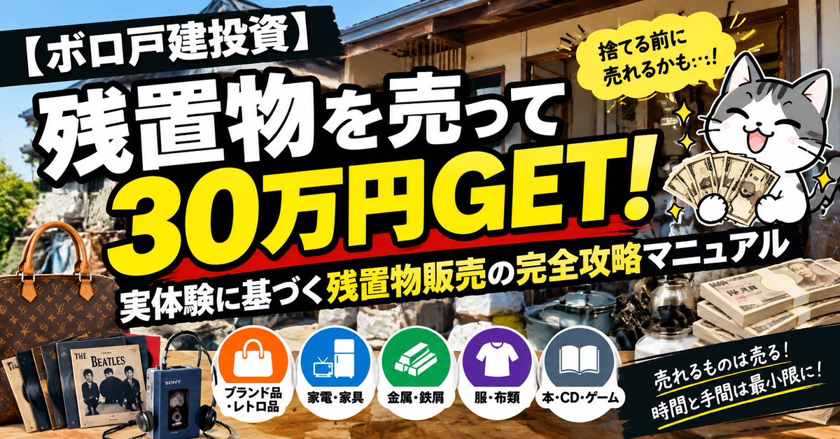GrutuLeticia's tweet photo. ボロ戸建て投資note第二弾、買いたよ。

昨夜寝られず、一気に書き上げた。

今度は【残置物の売りさばき方マニュアル】

今回もねこたの実体験を濃縮した内容。

実際ねこたが売りさばいた履歴も載せております。

あと「売ることよりも大事なこと」も書いてるよ。

https://t.co/23GftGKyKA https://t.co/b2MMBUaQcS