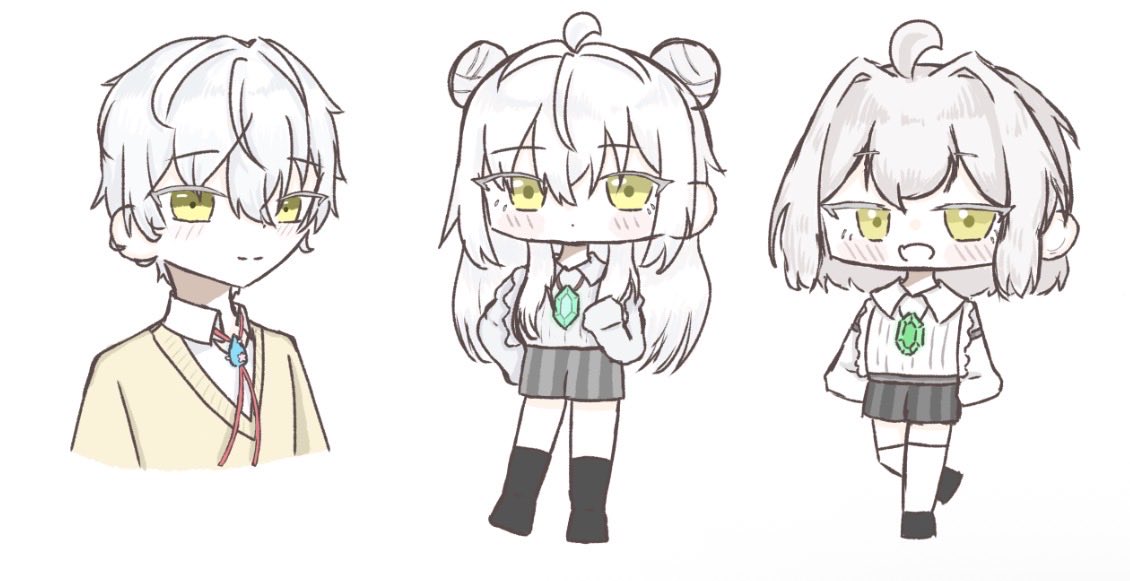 Chitoki60's tweet photo. いつ描いたんだこれ…
左から順におそらく、はるさまchの立ち絵、マイクラスキン、ERCの立ち絵…なのか？
まいっか
#はるさめーる https://t.co/7QgZ8AySKA