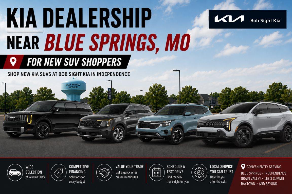 TobyMercedfz's tweet photo. Explore new Kia SUVs at Bob Sight Kia in Independence. From the efficient Sportage to the 7-passenger Sorento, find comfort, cargo space and driver-assist tech for every Missouri drive. Test drive yours today. https://t.co/w7skhvZmAY