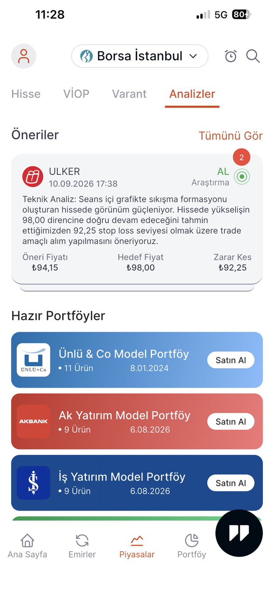 BorsaDevriyesi's tweet photo. Biliyorsunuz, daha önce ABD yatırımlarımı @piapirimobile üzerinden yaptığımı söylemiştim.

ABD tarafından sonra, portföyümü tek yerde takip edebilmek adına diğer yatırımlarımı da yavaş yavaş buraya taşıyorum.

Uygulamada özellikle hoşuma giden bir detay var:

Analizler bölümünde sadece kendi model portföylerine değil, diğer kurumların model portföylerine de yer veriyorlar.

Yatırımcıya farklı görüşleri aynı yerden görme imkânı sunmaları bence takdir edilecek bir yaklaşım.

Benim @piapirimobile tercih etmemin sebeplerinden biri de bu.

Marka adı geçtiği için; #reklam #işbirliği