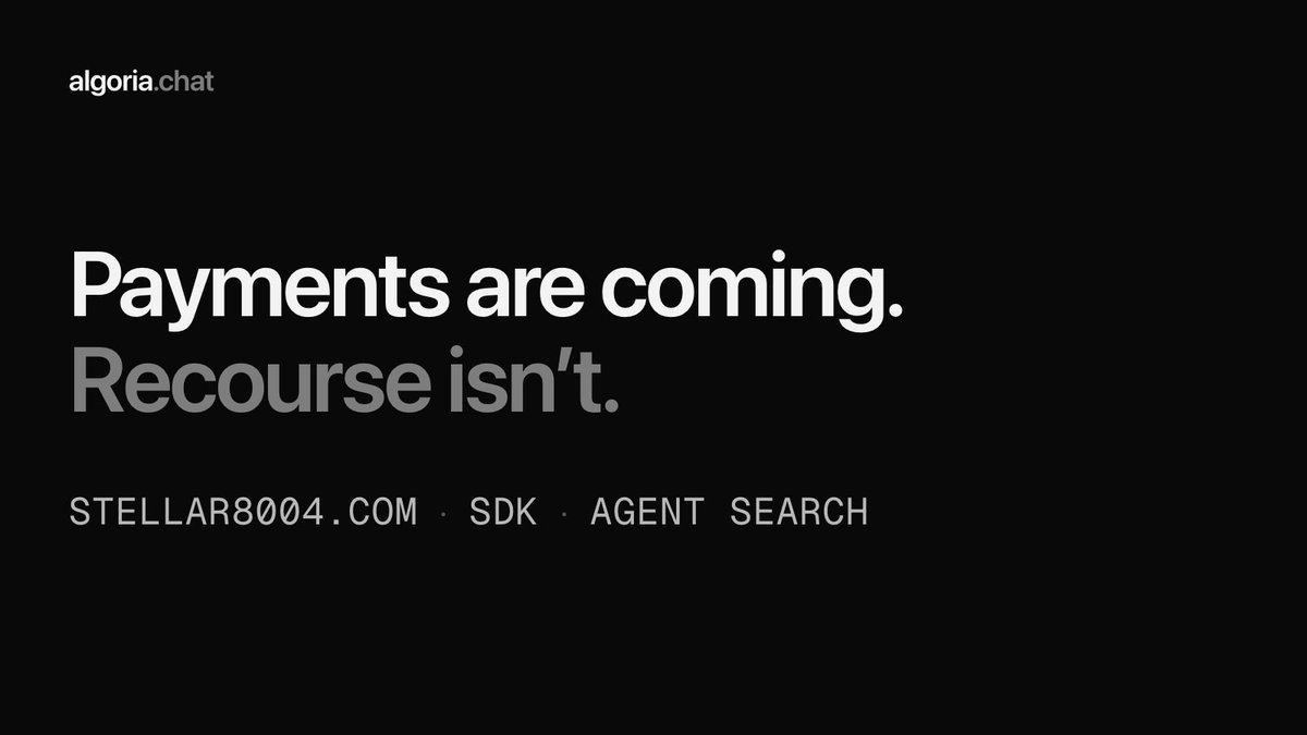 berkingurcan_'s tweet photo. Why now?

Agent payments are coming. Without a buyer layer, people face unclear prices, open-ended authority, and little recourse when a paid request fails.

We built https://t.co/9Om6C58JZl, the registry Algoria resolves against. Now I’m building the buyer side. https://t.co/o7xchIVQxW