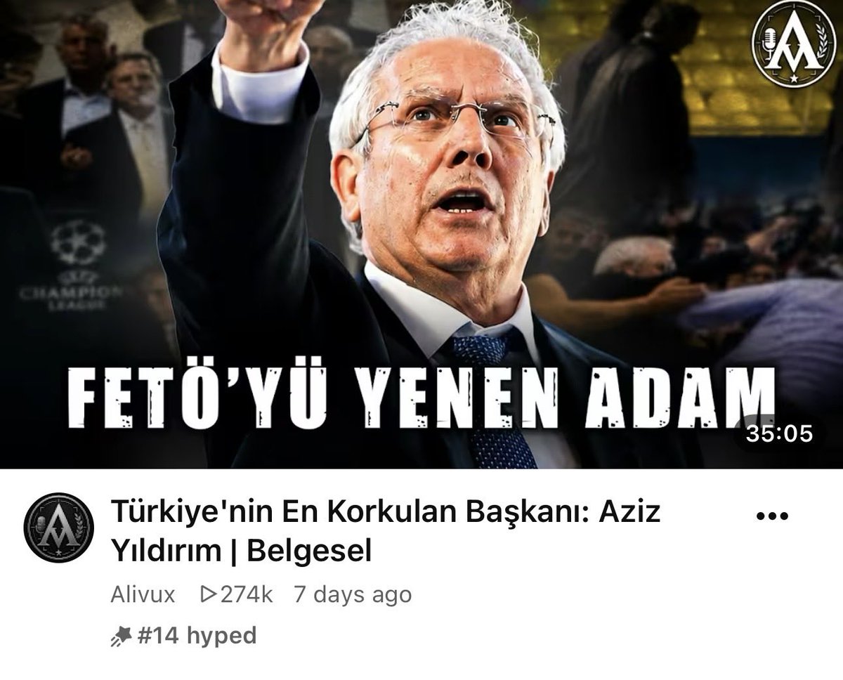 Cadde1907_'s tweet photo. Aziz Yıldırım ile alakalı çok güzel bir belgesel olmuş.

Fenerbahçe üzerinden devletimize darbe planları yapanların nasıl sert bir kayaya çarptığının kanıdı. https://t.co/tw0O30TsDZ