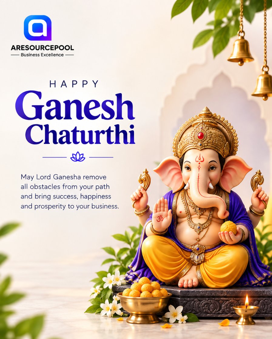 aresourcepool's tweet photo. Ganesh Chaturthi – A New Beginning 

May Lord Ganesha bless us with wisdom, success, and prosperity. Aresourcepool wishes everyone a joyful and blessed Ganesh Chaturthi filled with positivity, new opportunities, and happiness.

#GaneshChaturthi #GanpatiBappaMorya #Aresourcepool https://t.co/tScdUQ4sS7