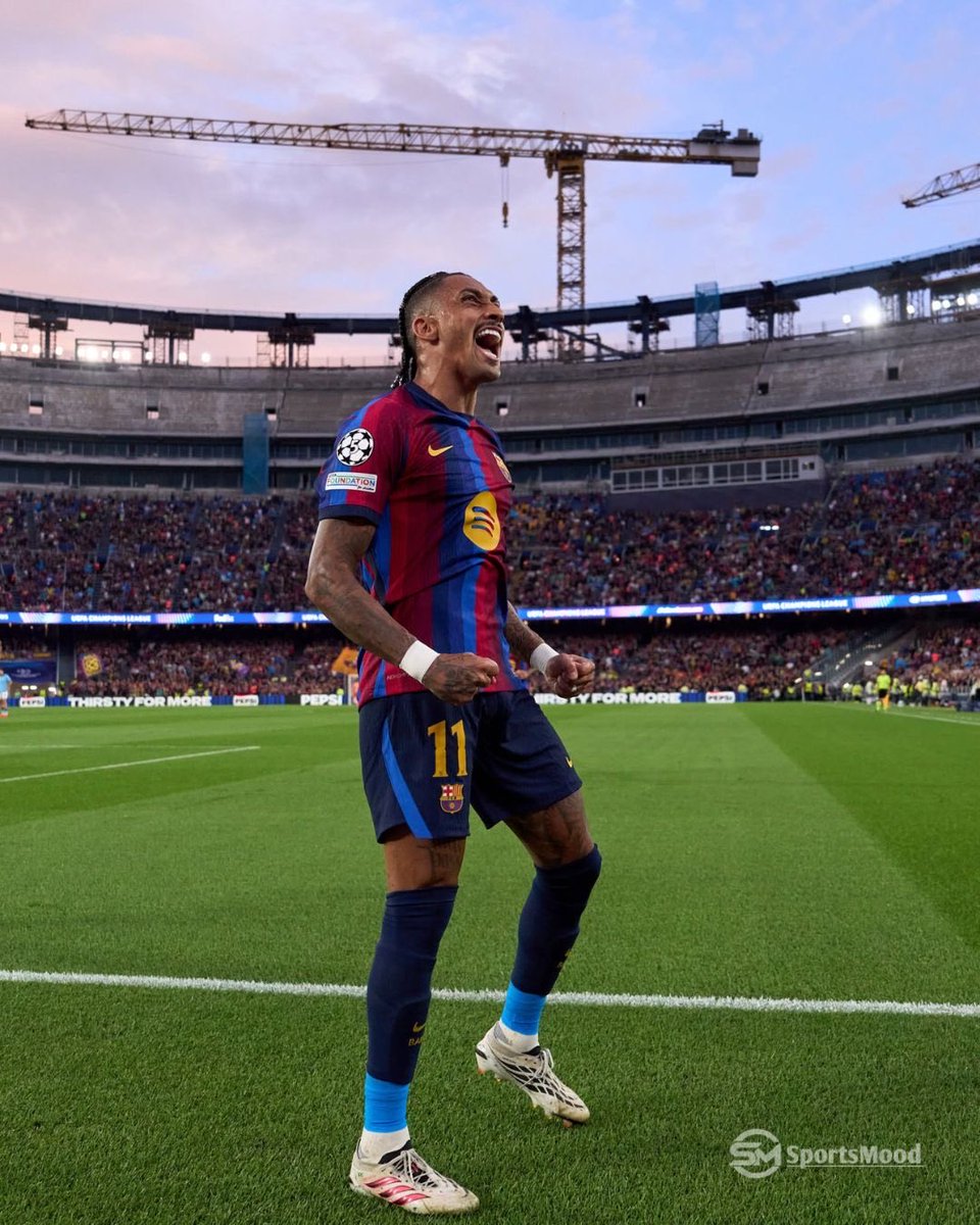 Sportsmoodcom's tweet photo. 🇧🇷🔥 **𝐑𝐀𝐏𝐇𝐈𝐍𝐇𝐀 𝐈𝐒 𝐌𝐀𝐊𝐈𝐍𝐆 𝐇𝐈𝐒𝐓𝐎𝐑𝐘!** 👏🏆

Raphinha continues to **write his name into Champions League history** with another incredible achievement! 😮‍💨⚽🇧🇷

A huge moment for the Brazilian star on Europe’s biggest stage! 🌟🔥

**What a player! 👏🐐**

#Raphinha #Barcelona #FCBarcelona #Barca #UCL #ChampionsLeague #Football #FootballNews #Brazil #BrazilianFootball #BarcaFans #FootballFans #EuropeanFootball #UCLNews #FootballHistory #SportsNews #SportsMood #RaphinhaFans