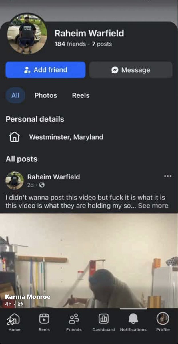 FBAGoddess444's tweet photo. 🚨TRIGGER WARNING: WHITE BOY SLAPS HIS DRUNK ‘FRIEND’, BLACK BOY WHO SWINGS IN DEFENSE OF THE DRUNK FRIEND IS CHARGED

The video starts with Avery Samuels laying on a table being yelled at and slapped several times by a guy identified as ‘Camden’. Avery is drunk and cannot defend himself. 

Rakim Warfield (19) see’s what’s happening and defended his friend. Another boy jumps in and grabs and knees Rakim from behind as others sit by laughing and recording. 

The people at the party allegedly claimed Rakim was the aggressor and claimed he threatened them with a shǒt 🔫. Police searched his vehicle and home and no 🔫 was ever found. 

He was charged with 2 counts of 1st degree assault, 2 counts of 2nd degree assault, and 2 counts of reckless endangerment. According to his father, Rakim has been offered a 25 year sentence (all but 5 years suspended). 

This video paints a completely different picture than the partygoers accounts of what happened. 

His father posted the video in hopes that with more public support, his son could get justice. He also asks for prayers during this extremely difficult time for his family. 

His father wrote ‘I didn’t wanna post this video but fck it is what it is this video is what they are holding my son for a fight when all he did was protect his homeboy matter of they wanna offer him 25yrs all suspended but 5yrs. There also trying to say he pull a shotgun out and threatened partygoer which is a lie because when the cops searched his car and my house they didn’t find a shotgun so it’s all a bunch of bullsh!t.’

Avery’s mother has stated her son tried to press charges against Camden but those charges were not picked up by the state. Now that they have the video she has sent it to the DA and hopes that charges can be brought against the true criminals in this situation. 

This young man should be labeled a hero for standing up for his friend who could not defend himself, instead he is painted as the villain. This is unacceptable! 

The case is being handled by the Carroll County state attorney’s office. Their contact information is (410) 386-2671

ccstatesattorney@carrollcountymd.gov please call and help this young man get home to his family and demand the real criminals here be charged🙏🏽

Raheim Warfield is Rakims dads page on Facebook please go show this family some love and support

Danielle Samuels is Avery’s mom page, please also go show their family some love and support