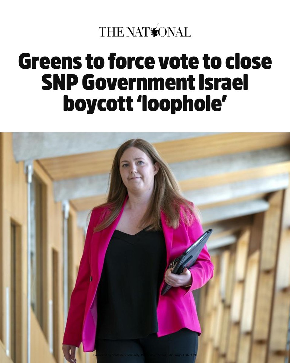 The National article: Greens to force vote to close SNP Government Israel boycott ‘loophole’