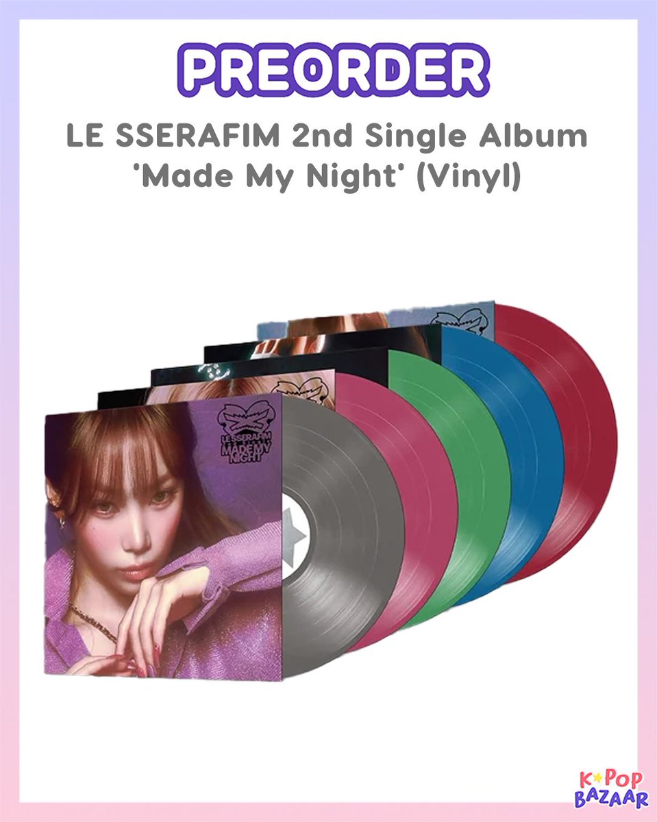 kpopbazaar's tweet photo. โจ๐ฃ๐ฅ๐-๐ข๐ฅ๐๐๐ฅ ๐ข๐ฃ๐๐ก โจ
LE SSERAFIM 2nd Single Album 'Made My Night' (Vinyl)๐
๐ Deadline: 23/09/2026 , 12pm AEST
๐ฆ Release: 30/10/2026
โ Prices include shipping from Korea to Australia ๐ฆ๐บ
โโโโโโโ-
#lesserafim #kpop #kpopaustralia #kpopgoods #kpopsale #kpoporder https://t.co/xZsfi5JLBO